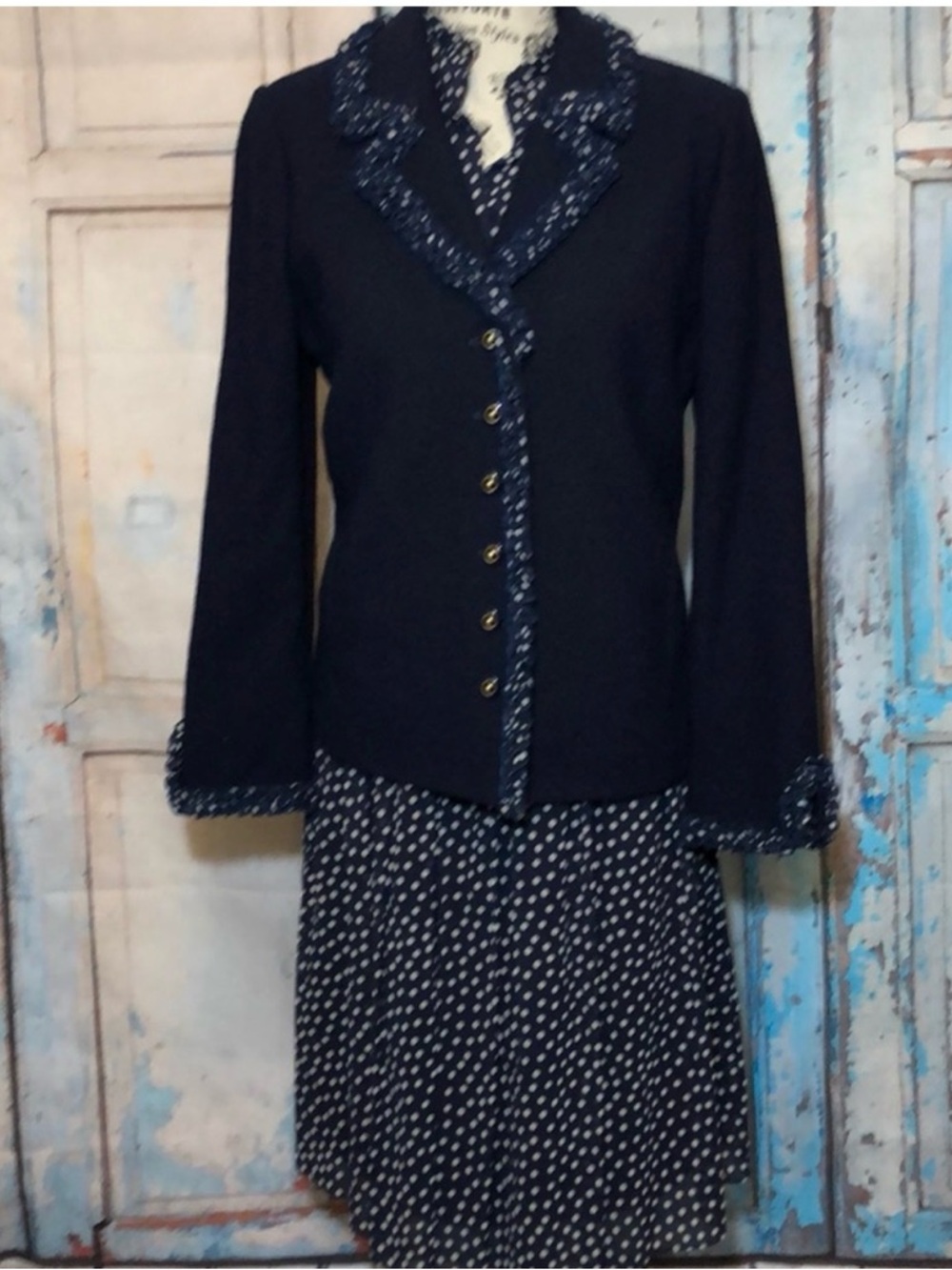 St. John 3-Piece Skirt Polka Dot Suit